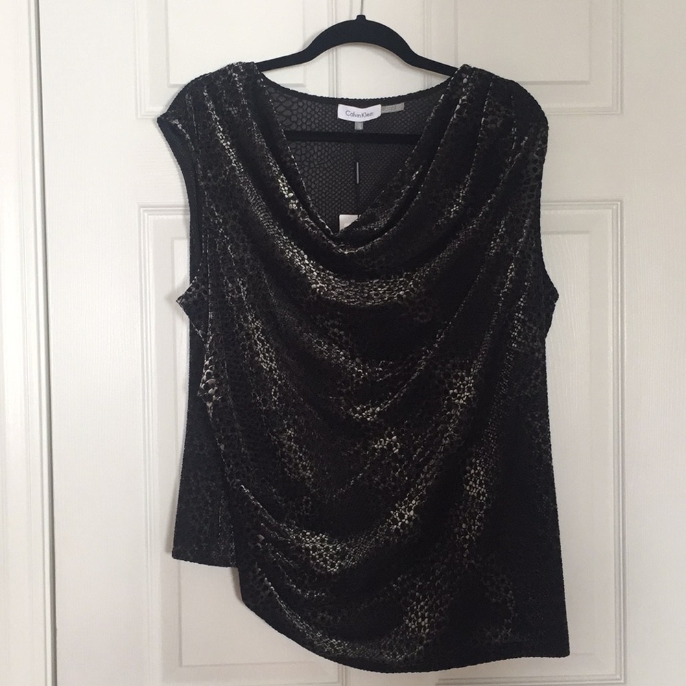 Calvin Klein shell animal print black and grey